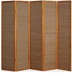 Homestyle4u 5-tlg. Paravent in Braun 220x175 cm 383