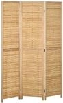 HOMCOM Paravent 3-Teiliger Raumteiler 120 x 170 cm Faltbar aus Bambus Natur