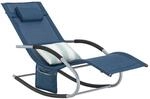 SoBuy Sonnenliege mit Tasche aus Metall und Kunstfasergewebe Denimblue OGS28-NB