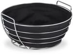 Relaxdays Brotkorb Metall Schwarz mit Stoffeinsatz 11 cm x 23 cm 0,3 kg