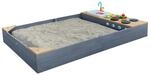 Axi Sandkasten Kelly mit Spielk&uuml;chenzeile Grau Braun 115 cm x 21,8 cm x 180 cm