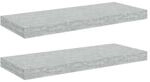 vidaXL Schweberegale 2 Stk Betongrau 60x23,5x3,8 cm MDF 326598