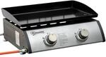 Outsunny Gasgrill mit 2 Brennern Stahl Emailliertes Eisen Silber