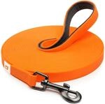 Rudelk&ouml;nig Schleppleine Hund 10 m Orange PVC Beschichtet Freilaufleine