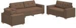 vidaXL Sofa-Set 3-Tlg Braun Leinenmischgewebe 3324632