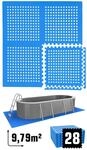 eyepower Poolmatte 62 x 62 cm 28er Set Blau