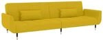 vidaXL Schlafsofa 2-Sitzer mit 2 Kissen Gelb Samt 337589