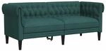 vidaXL Chesterfield-Sofa 2-Sitzer Dunkelgr&uuml;n Stoff 372551
