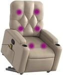 vidaXL Massagesessel mit Aufstehhilfe Cappuccino-Braun Kunstleder 3204785