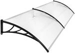Tectake Vordach In Bogenform Wetterfest 93 x 200 x 0 50 cm Transparent