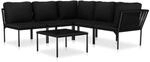 vidaXL 6-tlg Garten-Lounge-Set mit Auflagen Schwarz PVC Modell 3