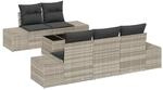 vidaXL Garten-Sofa-Set 6-Tlg Hellgrau Poly Rattan 3346942