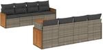 vidaXL 9-tlg Garten-Sofagarnitur mit Kissen Grau Poly Rattan Modell 53