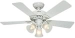 HUNTER FANS Deckenventilator Beacon Hill 107 cm Wei&szlig; mit Beleuchtung und Zugketten