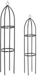 Relaxdays Rankturm Eisen Schwarz 2er Set 149 cm x 29 cm x 29 cm