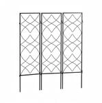 Relaxdays Rankgitter Stahl Schwarz 3er Set Verzinkt Wetterfest 122 cm x 31 cm x 1 cm