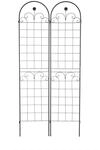 Relaxdays Rankgitter 2er Set Eisen Schwarz Wetterfest 220 cm x 50 cm x 1,5 cm
