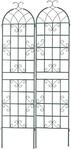 Relaxdays Rankgitter 2er Set Eisen Dunkelgr&uuml;n Wetterfest 220 cm x 50 cm x 2 cm je