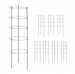 Relaxdays Rankhilfe 8er Set Stahl Kunststoff Gr&uuml;n Verstellbar 90 cm x 28 cm