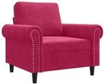 vidaXL Sessel Weinrot 60 cm Samt 359513
