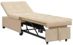 vidaXL Pull-Out Schlafsofa Creme 194 x 67 x 82 cm Mikrofaser 42008611