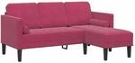 vidaXL Sofa Set mit Kissen Weinrot Polyester 42001930