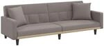 vidaXL Schlafsofa mit Kissen Taupe Stoff 351880