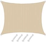 AMANKA HDPE Sonnensegel Wasserdurchl&auml;ssig - 1,5 x 2 m Viereckig Beige