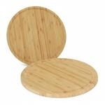 Relaxdays Pizzateller Bambus Natur 2er Set Erh&ouml;hter Rand 1,5 cm x 32 cm 570 g