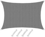 AMANKA HDPE Sonnensegel Wasserdurchl&auml;ssig - 1 x 2 m Viereckig Grau