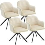Tectake Samt Drehstuhl Lona Gepolstert Mit Durchgehender Lehne 4Er Set 59 x 56 x 81