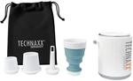 Technaxx Mini-Akku-Luftpumpe TX-261 mit LED-Licht-Funktion Wei&szlig;