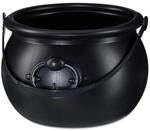 Relaxdays Hexenkessel Kunststoff Schwarz Mit Henkel 13 cm x 19 cm 100 g