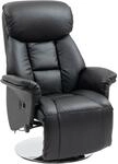 HOMCOM Relaxsessel Kunstleder Stahl Schwarz 78L x 80B x 109H cm