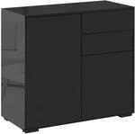 HOMCOM Sideboard mit Schublade Spanplatte MDF Schwarz 79L x 36B x 74H cm