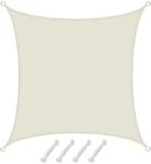AMANKA Polyester Sonnensegel Wasserabweisend - 2x2m Quadratisch Beige