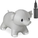 Relaxdays H&uuml;pftier PVC Grau Mit Luftpumpe 33 cm x 27 cm x 60 cm 1,2 kg