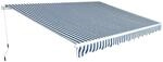 vidaXL Gelenkarmmarkise 450 cm Blau/Wei&szlig; 275565