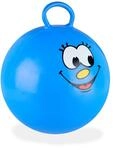 Relaxdays H&uuml;pfball PVC Blau Mit Griff 55 cm x 45 cm 0,4 kg