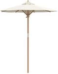 vidaXL Gartenparasol Cremewei&szlig; 180 x 180 x 230 cm Bambus 4108080