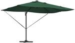 vidaXL Ampelschirm Roma Gr&uuml;n und Schwarz 352 x 251 x 265 cm 42003328