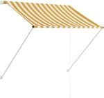 vidaXL Einziehbare Markise 150x150 cm Gelb und Wei&szlig; 143752