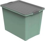 Rotho Stapelbox Compact A3 mit Rollen 70, Gr&uuml;n