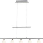 Brilliant LED-Pendelleuchte Tonja 5-flammig Chrom und Wei&szlig;