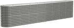 vidaXL Hochbeet Verzinkter Stahl 332x40x68 cm Grau 318909