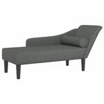 vidaXL Chaiselongue mit Kissen Dunkelgrau Stoff 4007597