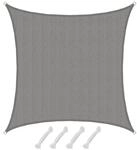 AMANKA HDPE Sonnensegel Wasserdurchl&auml;ssig - 6 x 6 m Viereckig Grau