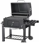 KESSER Holzkohlegrill Grillwagen mit Deckel Gr&ouml;&szlig;e XL Farbe Grau mit Set