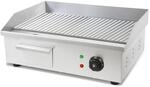 VERTES Elektro Grillplatte 3000 W Plancha Edelstahl Gerillt 55 x 35 cm 50 bis 300 &deg;C