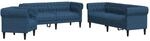 vidaXL 3-Tlg Sofagarnitur Blau Stoff 3209197